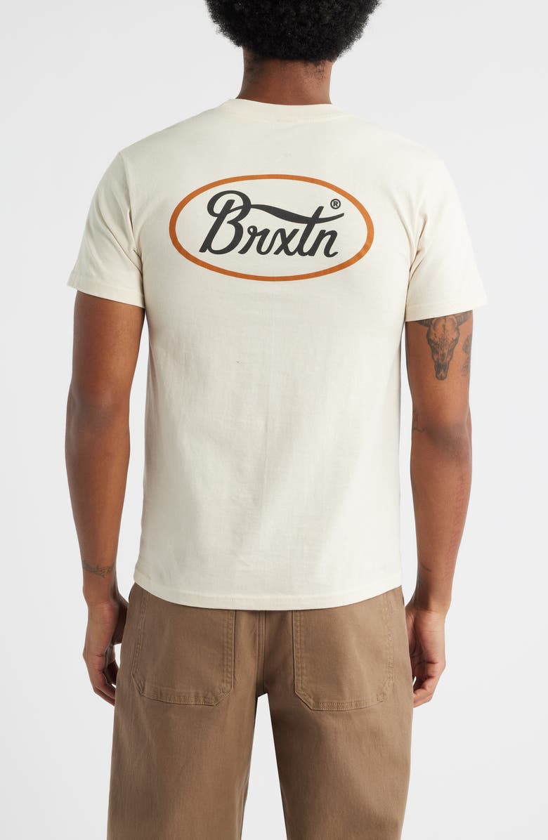 Brixton Parsons Logo Cotton Graphic T-Shirt, Alternate, color, Cream/Pumpkin Spice/Washed