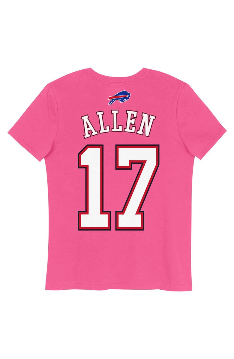 Nike Girls Youth Josh Allen Pink Buffalo Bills Player Name & Number T-Shirt, Alternate, color, Pink