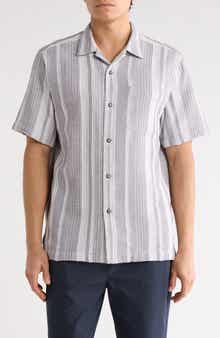 Tommy Bahama Milano Textured Stripe Cotton Camp Shirt
