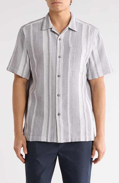 Tommy Bahama Milano Textured Stripe Cotton Camp Shirt