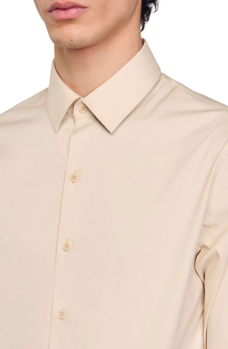 SANDRO Plain shirt, Alternate, color, Oats