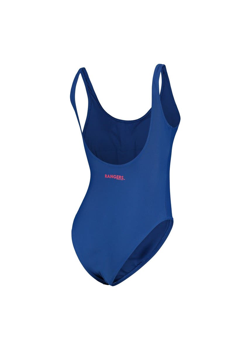 G-III 4HER BY CARL BANKS Women's G-III 4Her by Carl Banks Royal Texas Rangers Making Waves One-Piece Swimsuit, Alternate, color, Royal