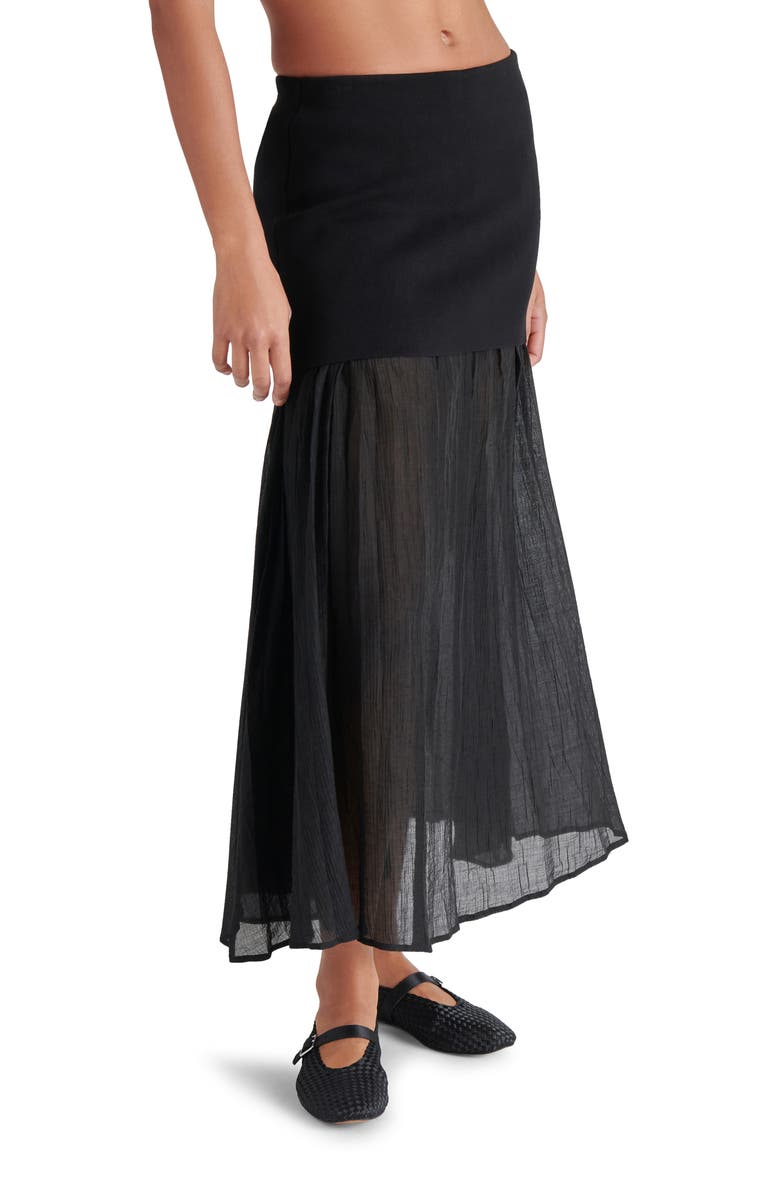 Steve Madden Malvina Mixed Media Maxi Skirt, Alternate, color, 