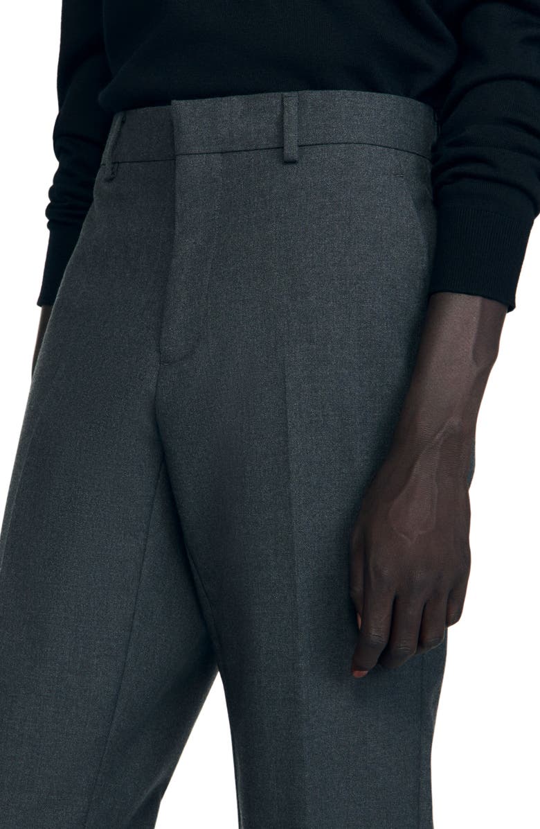SANDRO Virgin wool suit trousers, Alternate, color, Heather Charcoal