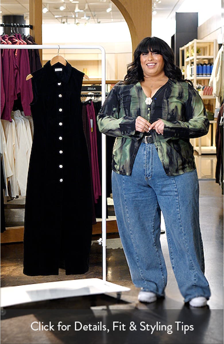 Sleeveless Corduroy Maxi Shirtdress, sales video thumbnail