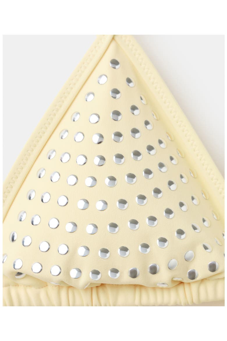 Studded Triangle Bikini Top, Alternate, color, YELLOW
