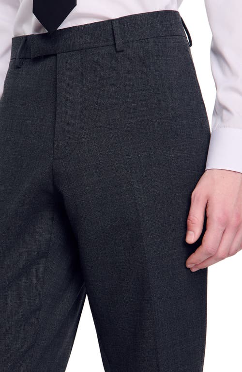 Sandro Straight-leg Tailored Trousers In Mocked Grey