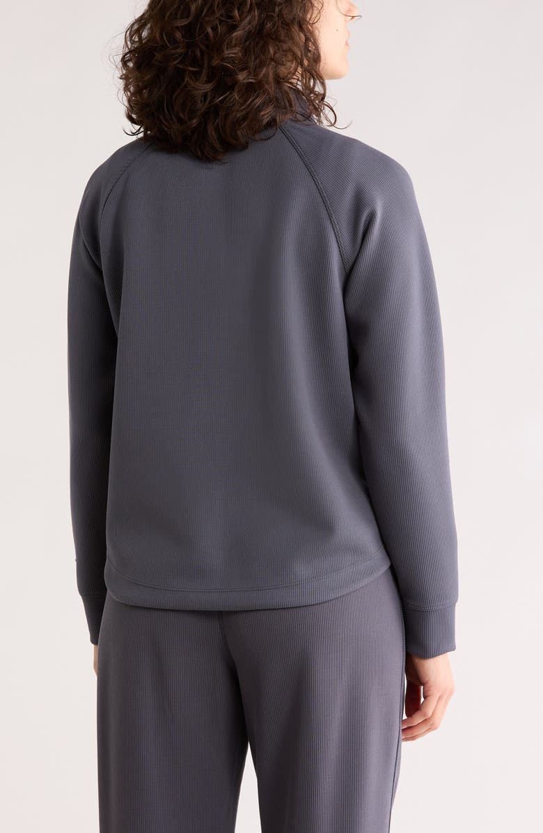 DKNY Rib Tulip Hem Jacket, Alternate, color, Turbulence