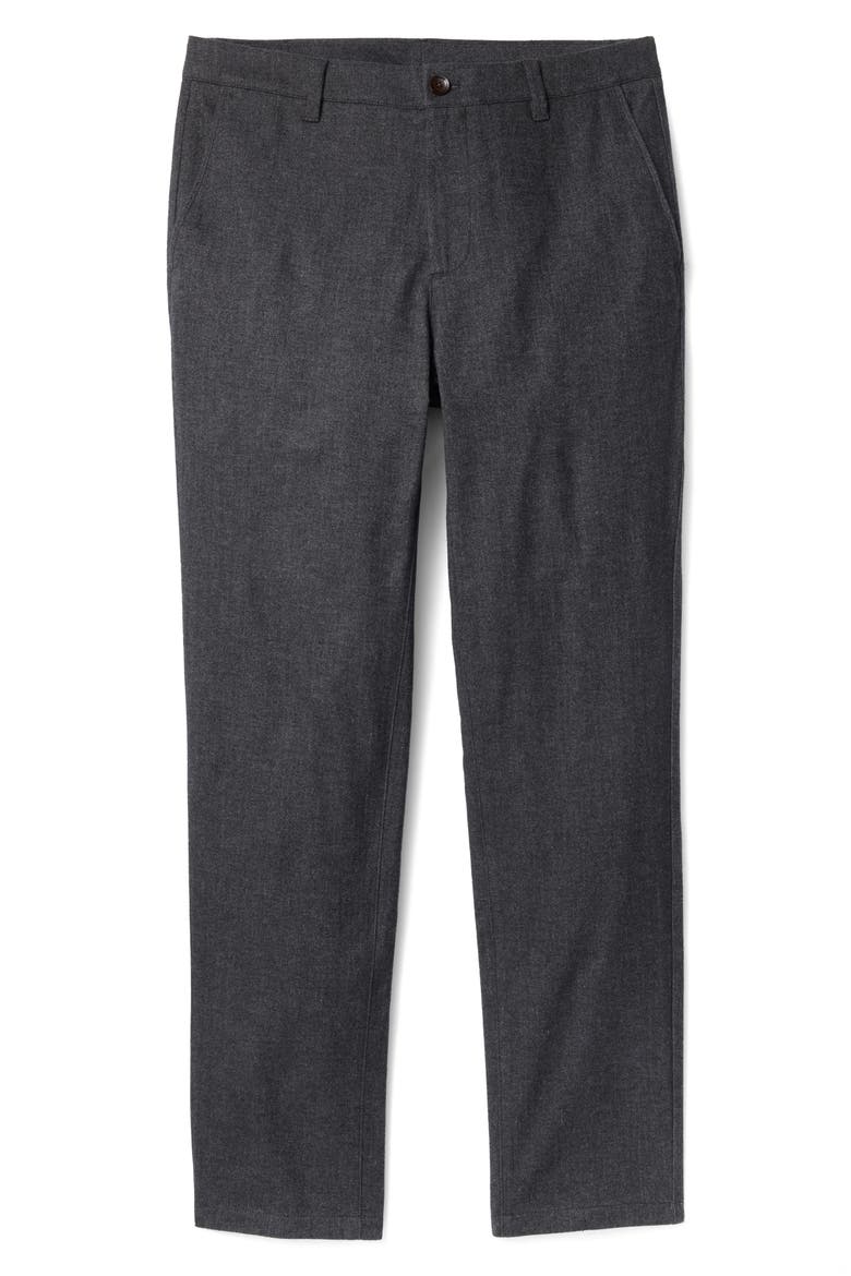 Flat Front Brushed Cotton Herringbone Chinos, Alternate, color, CHARCOAL HERRINGBONE