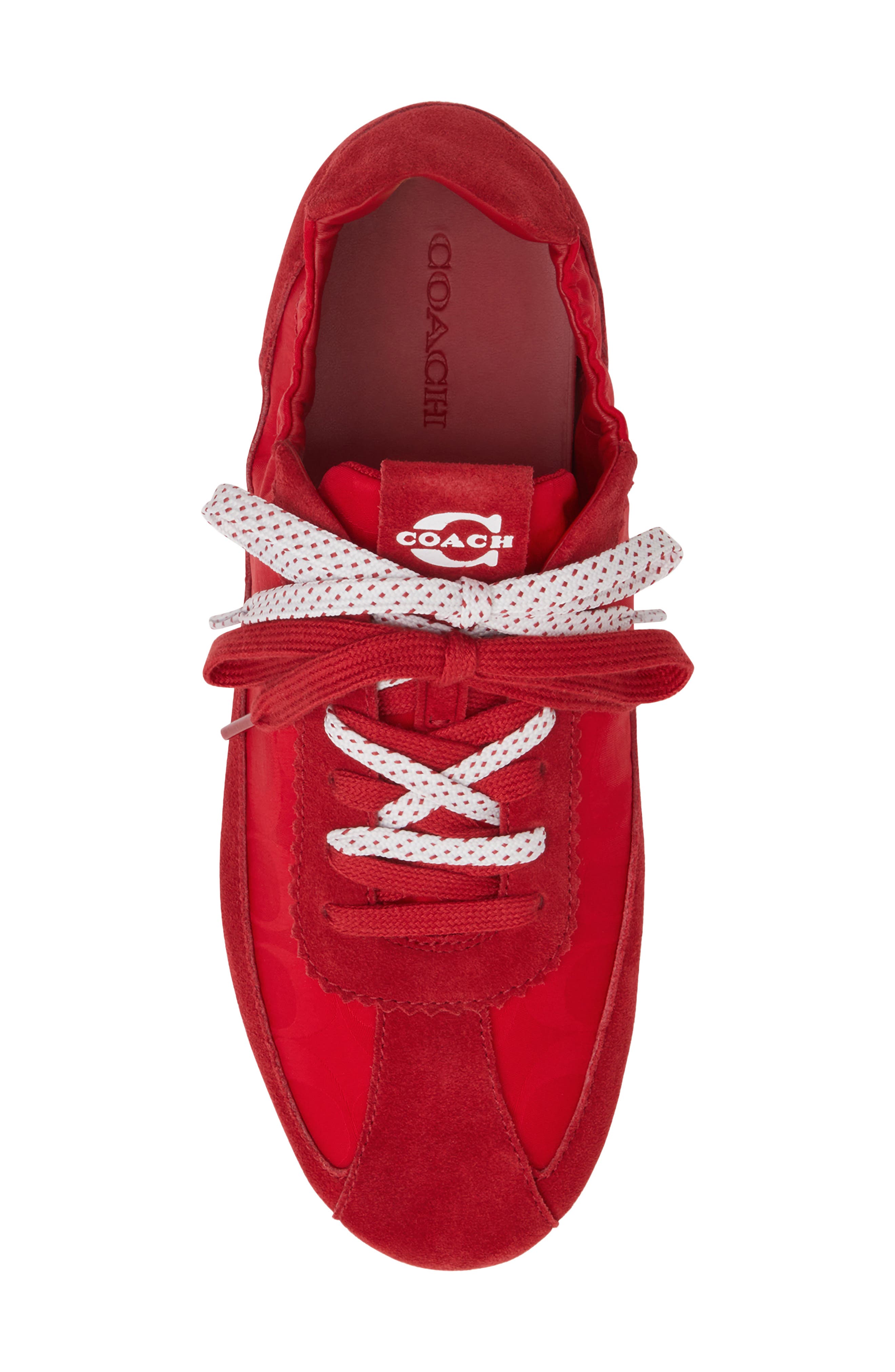 Monogram Low Top Sneaker, Alternate, color, POPPY
