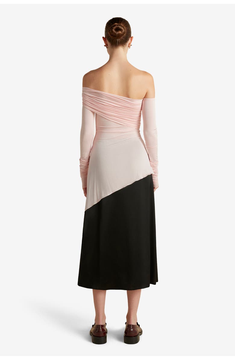 Marina Moscone Jersey One-Shoulder Draped Top, Alternate, color, Camellia