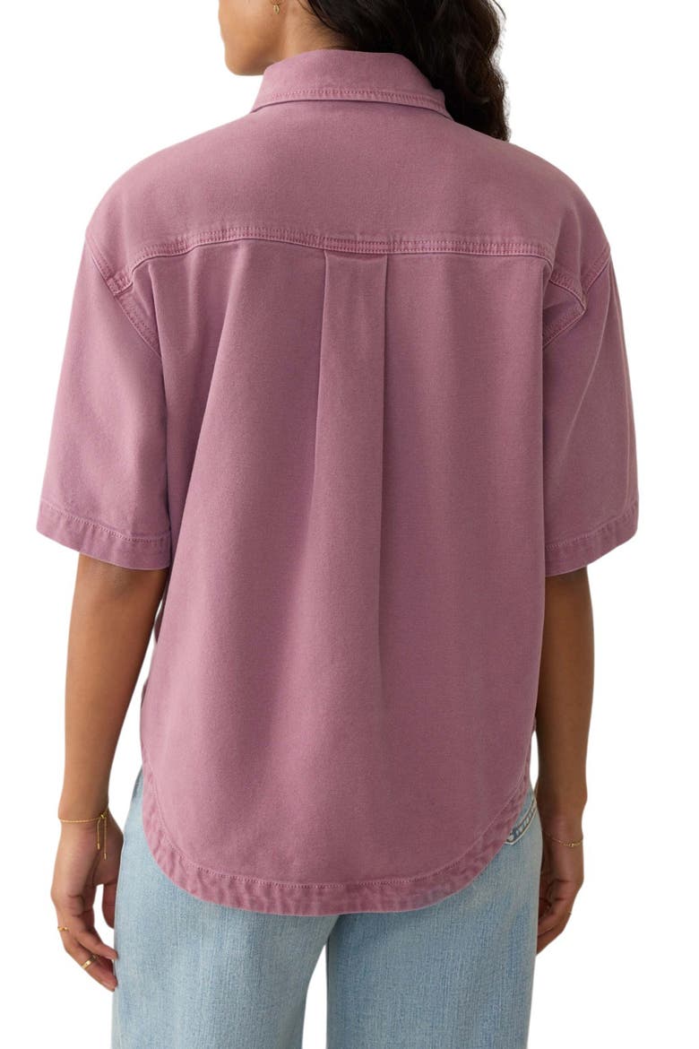 Sunwashed Short Sleeve Canvas Overshirt, Alternate, color, WEATHERED ORCHID
