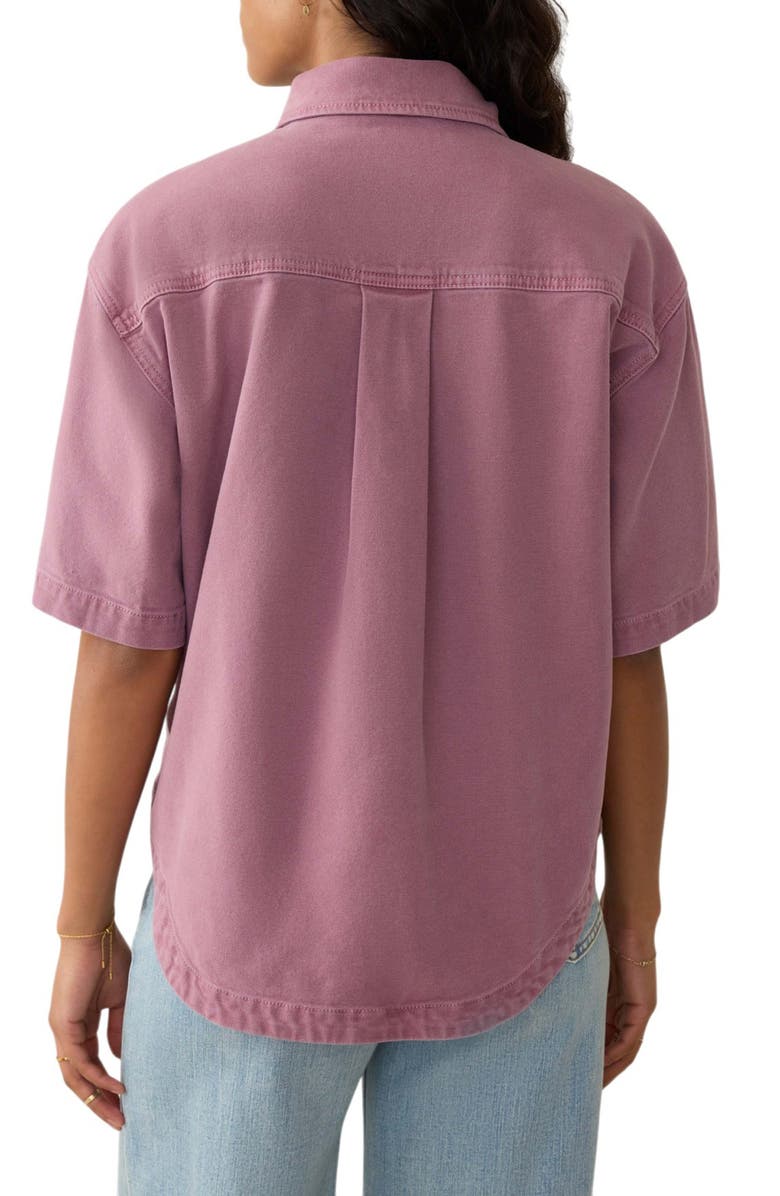 Faherty Sunwashed Short Sleeve Canvas Overshirt, Alternate, color, 