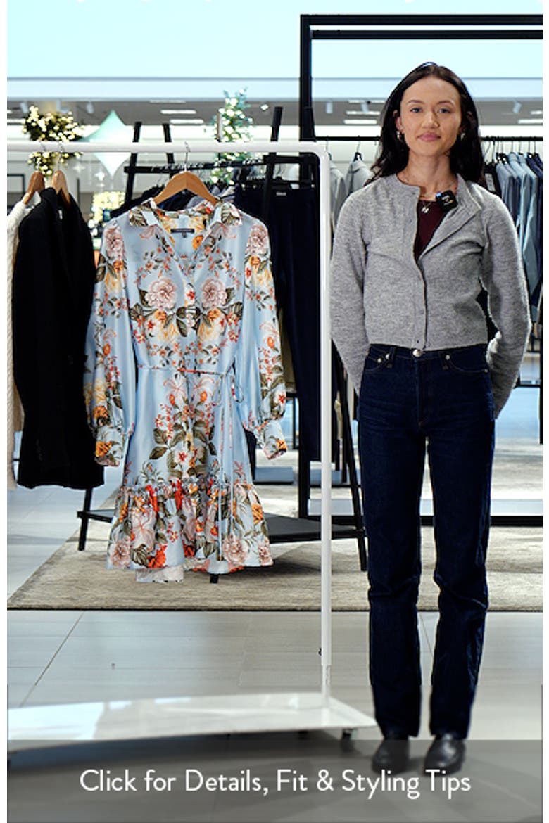 Floral Long Sleeve Satin Shirtdress video