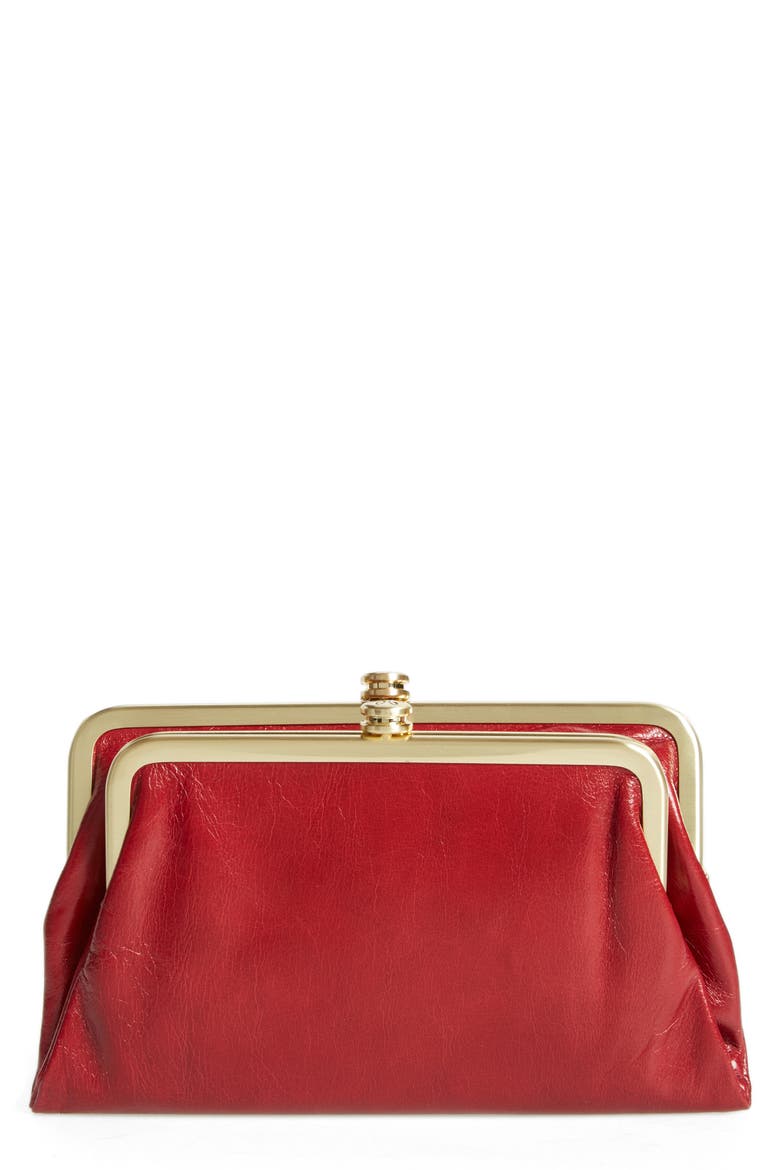 Suzette Calfskin Leather Wallet, Main, color, CARDINAL