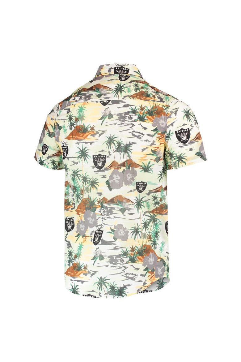 Men's FOCO Cream Las Vegas Raiders Paradise Floral Button-Up Shirt, Alternate, color, Cream