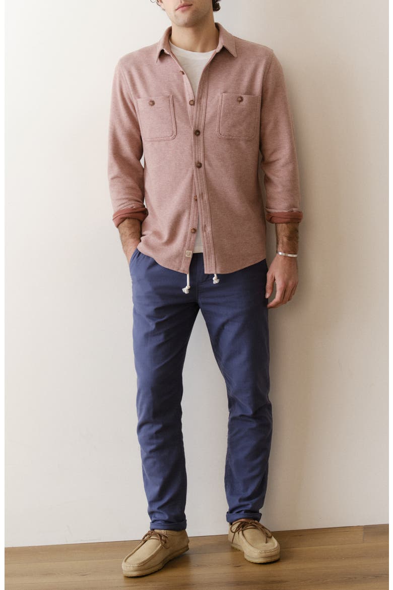 Pacifica Stretch Twill Overshirt, Alternate, color, FADED RED