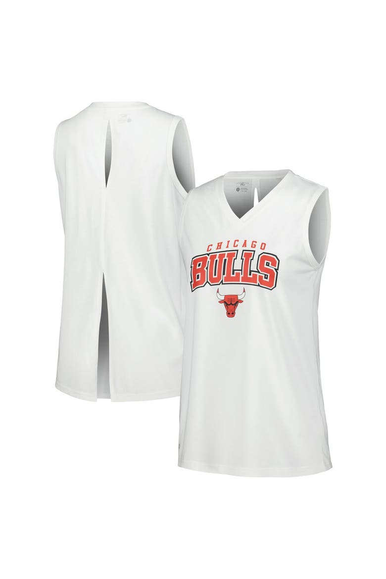 Women's Levelwear White Chicago Bulls Paisley Peekaboo Tank Top, Main, color, White
