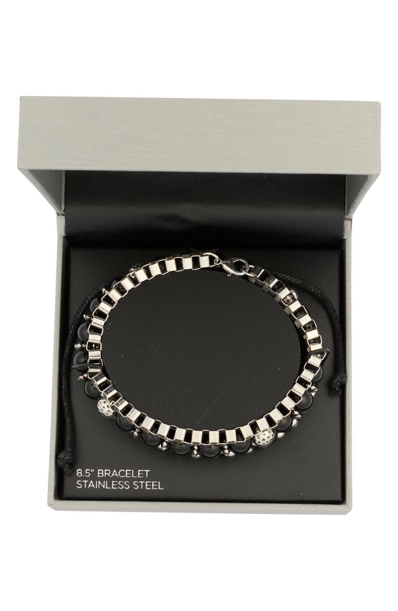 AMERICAN EXCHANGE Men's Set of 3 Assorted Bracelets, Main, color, Silver/ Black