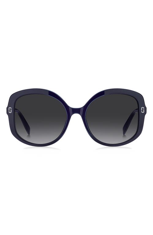 Marc Jacobs 56mm Gradient Round Sunglasses In Blue/dark Grey
