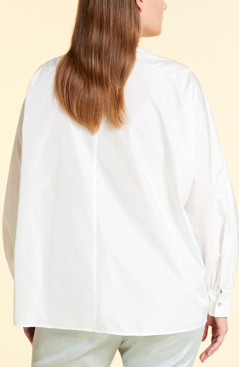 Marina Rinaldi Bebop Taffeta Long Sleeve Blouse, Alternate, color, 