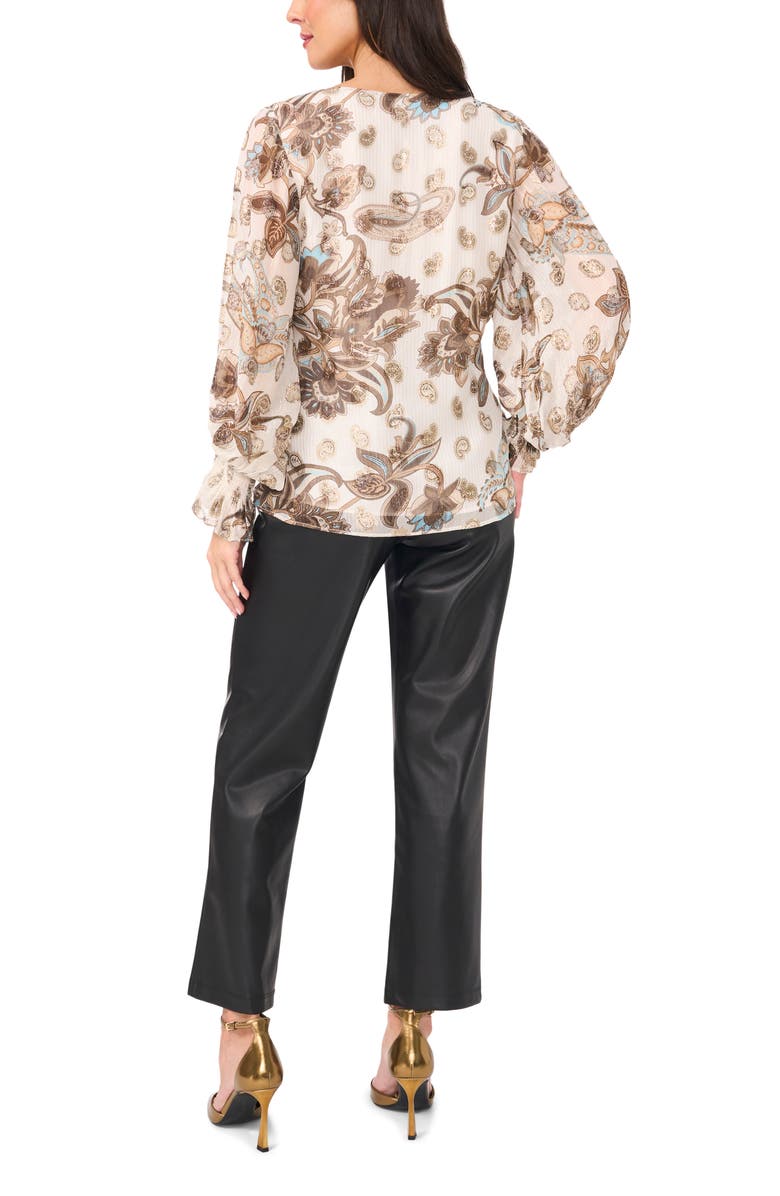 Vince Camuto Paisley Balloon Sleeve Chiffon Top, Alternate, color, 