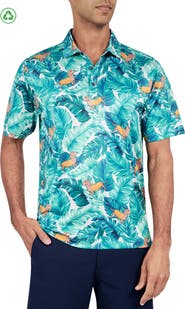 CONSTRUCT Regular Fit Hotdog Dog Print Recycled Performance Golf Polo