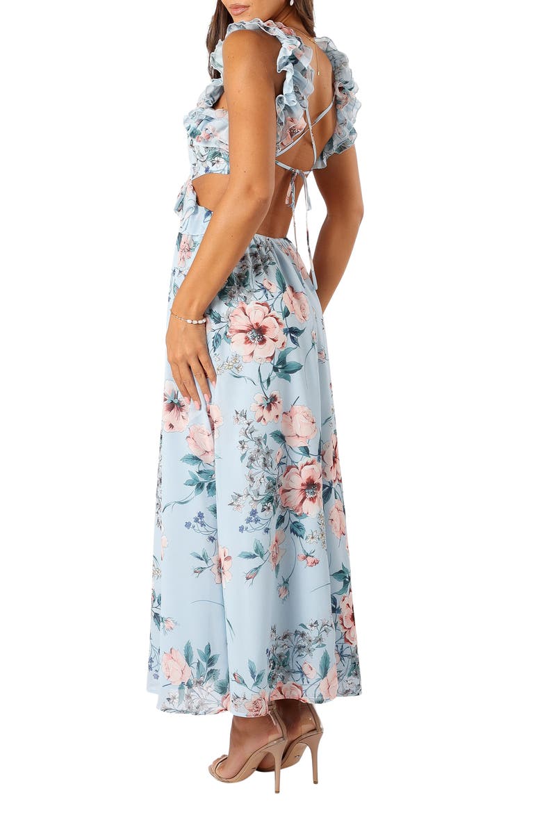Lucah Floral Print Ruffle Dress, Alternate, color, BLUE FLORAL