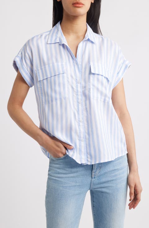Kaiana Stripe Short Sleeve Button-Up Shirt