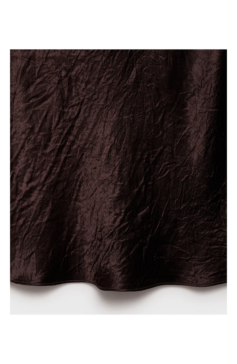 MANGO Crinkle Satin Shell Top, Alternate, color, Chocolate