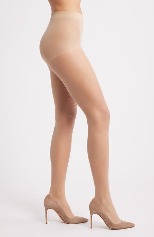 High Heel Jungle Crystal Bow Tights In Neutral