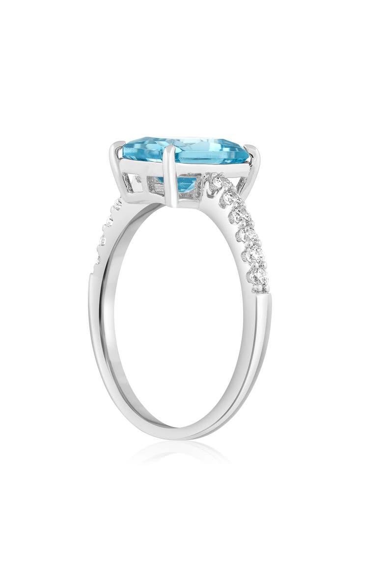 Rectangular Cubic Zirconia Statement Ring, Alternate, color, BLUE