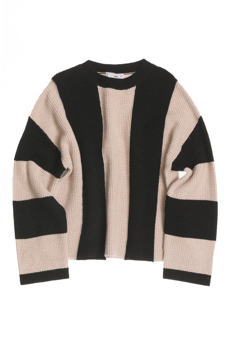 Pitera Stripe Crewneck Sweater, Alternate, color, BLACK