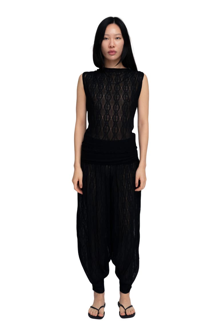 Flora Sleeveless Top, Alternate, color, BLACK
