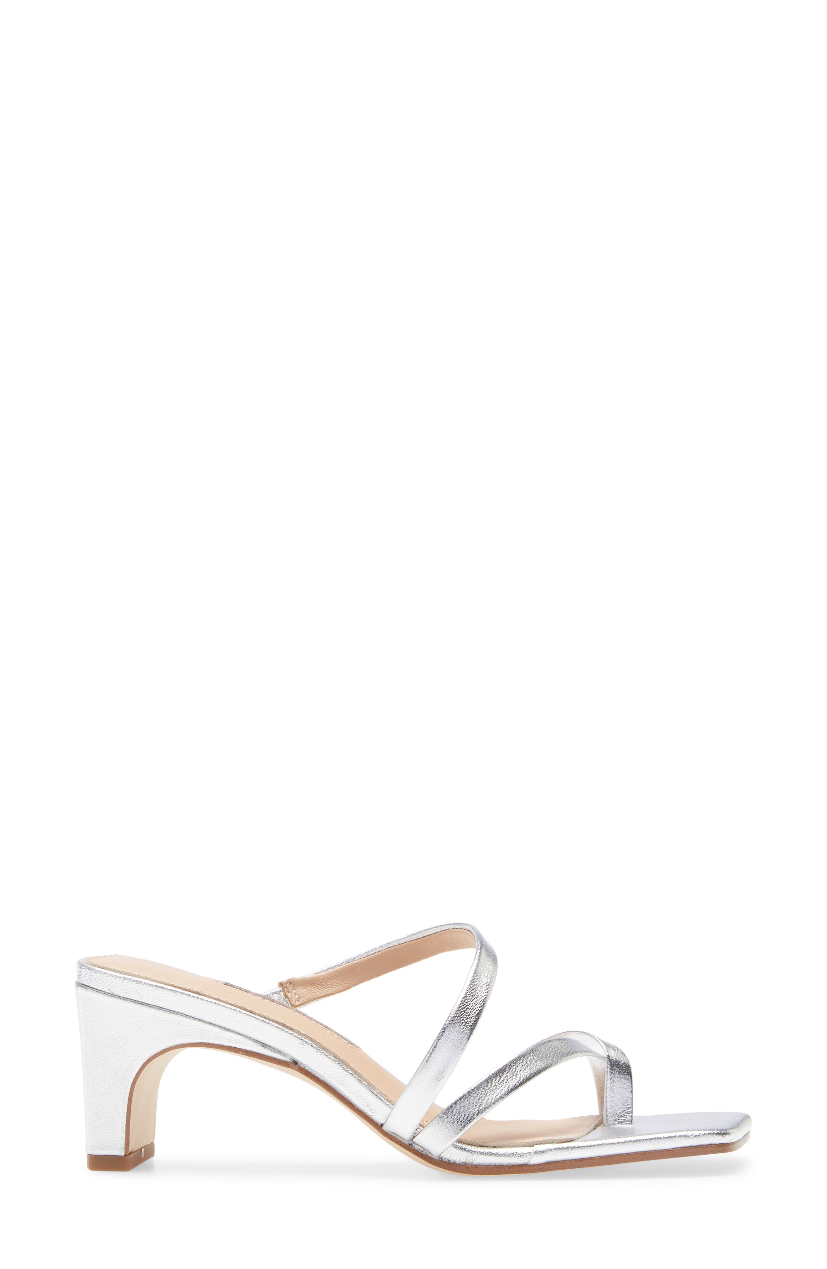 Henry Slide Sandal, Alternate, color, SILVER LEATHER
