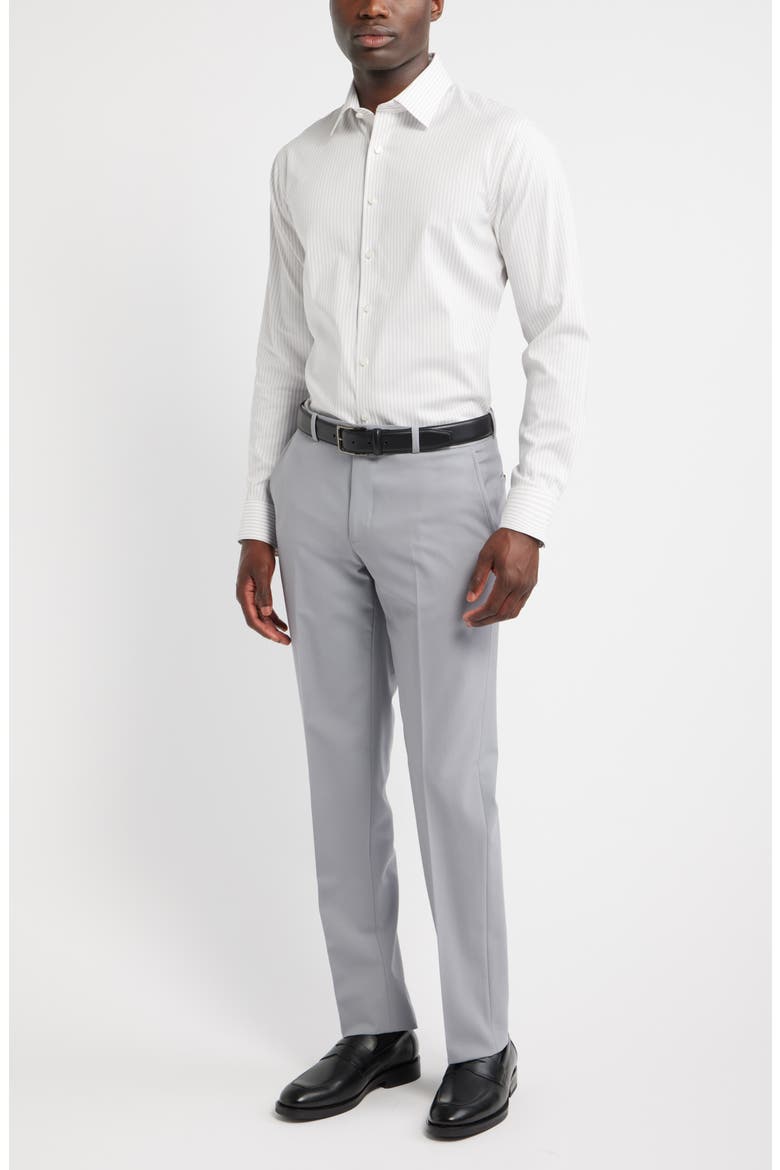 Trim Fit Shadow Stripe Premium Performance Twill Dress Shirt, Alternate, color, PURPLE MARCELLO STRIPE