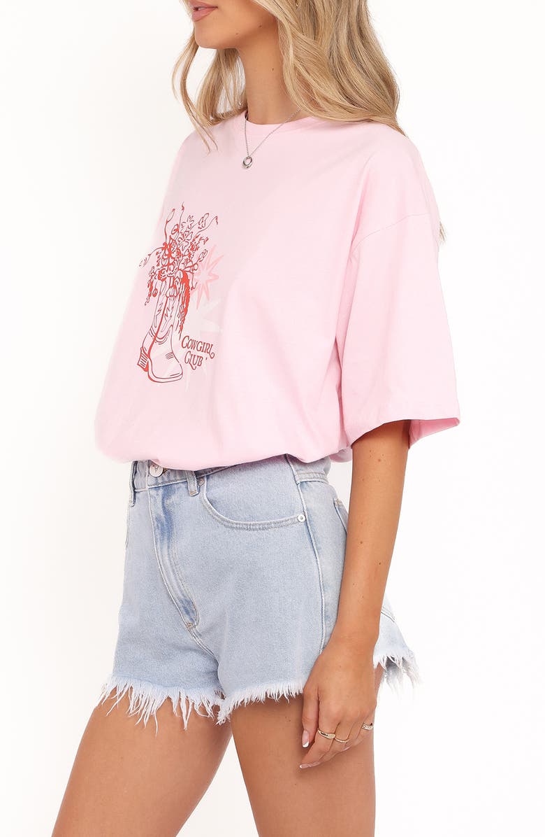 Petal & Pup Alanna Cowgirl Club Cotton Oversize Graphic T-Shirt, Alternate, color, Pink