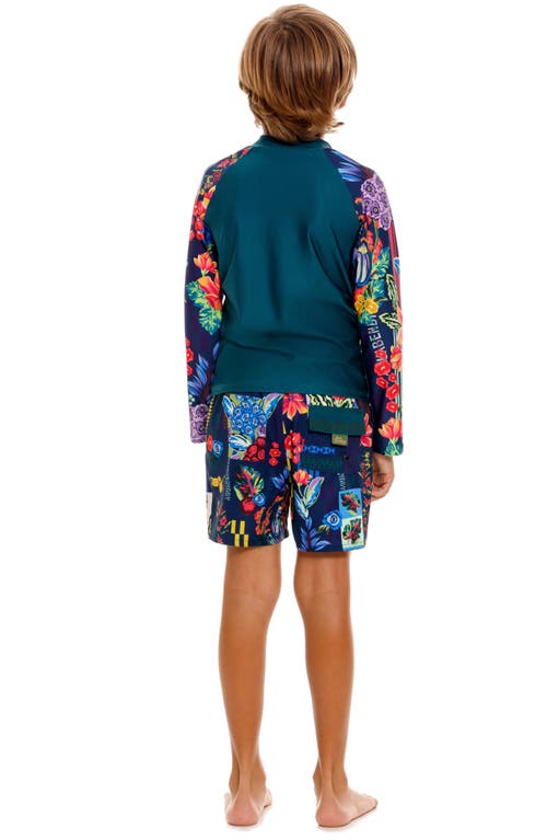 Agua Bendita Kids' Noah Citrus Long Sleeve Rashguard