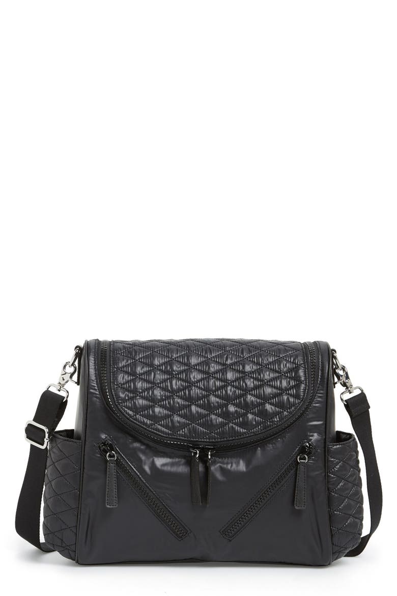 'Jude' Nylon Baby Bag, Main, color, BLACK
