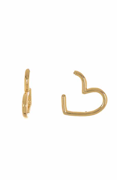 kate spade new york mini heart hoop earrings