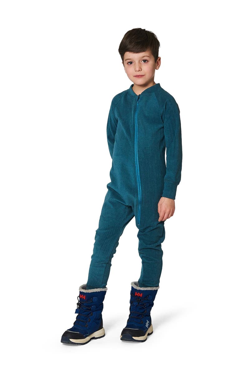 Deux par Deux Little Boy's One Piece Thermal Underwear Pine Green, Alternate, color,