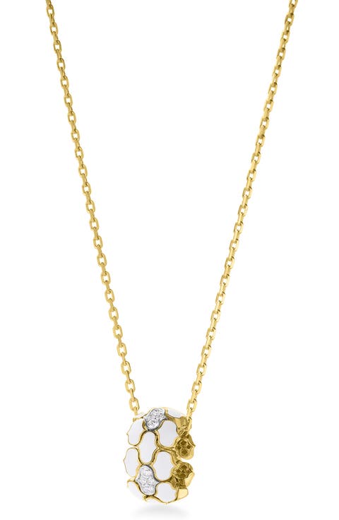 Cobra Diamond & Enamel Rondelle Necklace