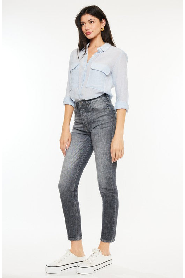 Taryn High Rise Cigarette Leg Jeans, Alternate, color, Gray