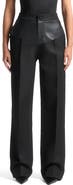 Manière De Voir Blanche Leather Panel Tailored Trousers