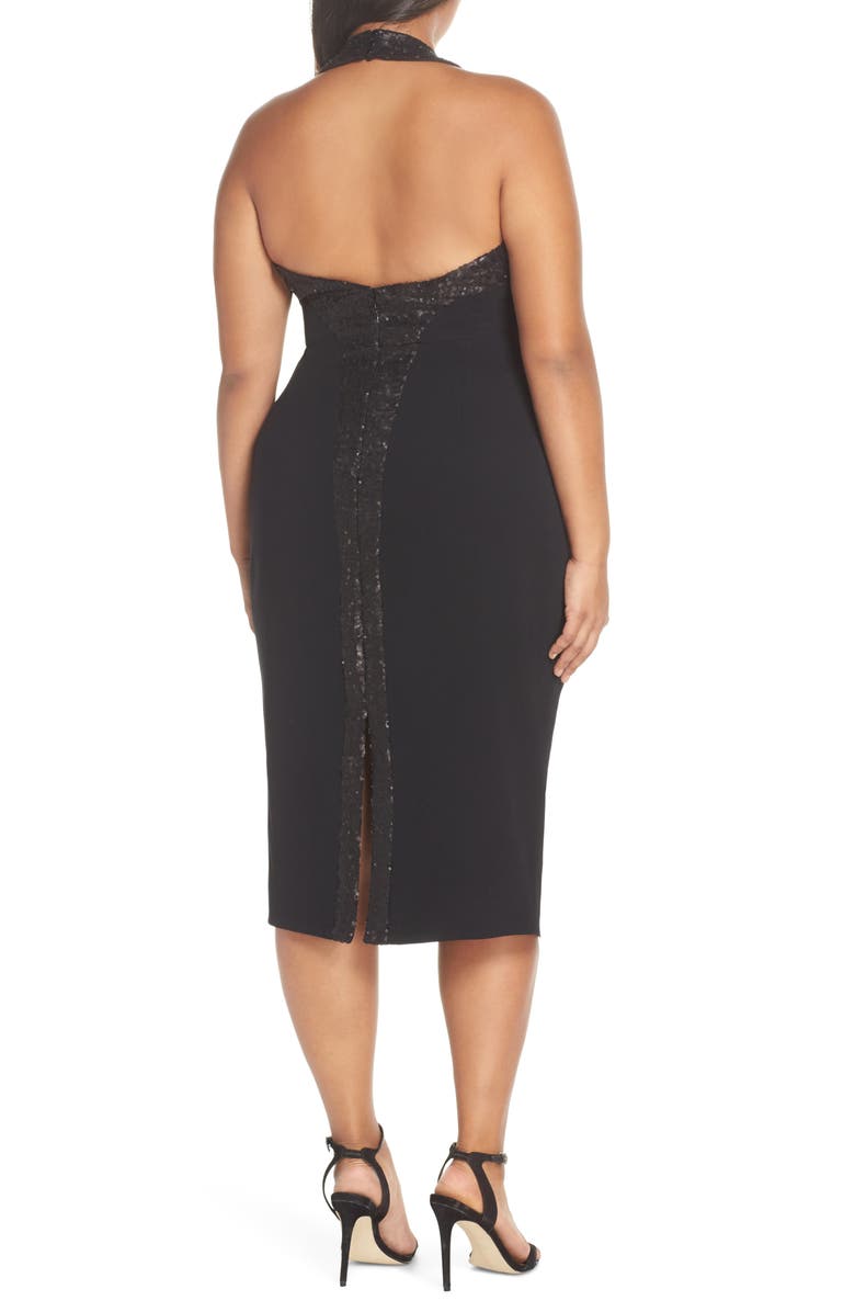 Dress the Population Cleo Halter Dress, Alternate, color, 