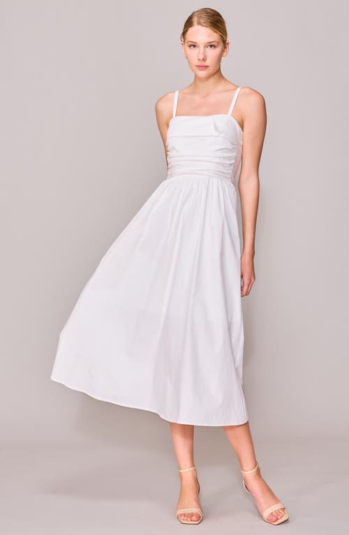 Melloday Sleeveless Side Ruched Midi Dress