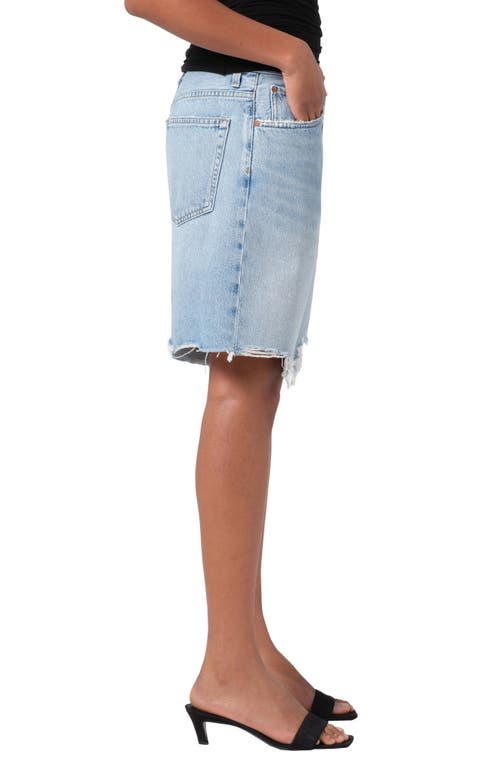 Agolde Indra Denim Knee Shorts In Force