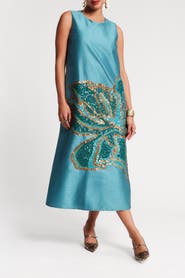 Frances Valentine Alice Midi Dress Fringed Tulip
