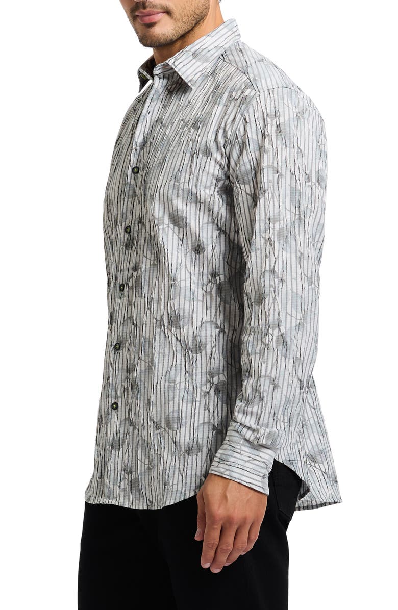 Robert Graham Lagos Long Sleeve Cotton Blend Button-Shirt, Alternate, color, Olive