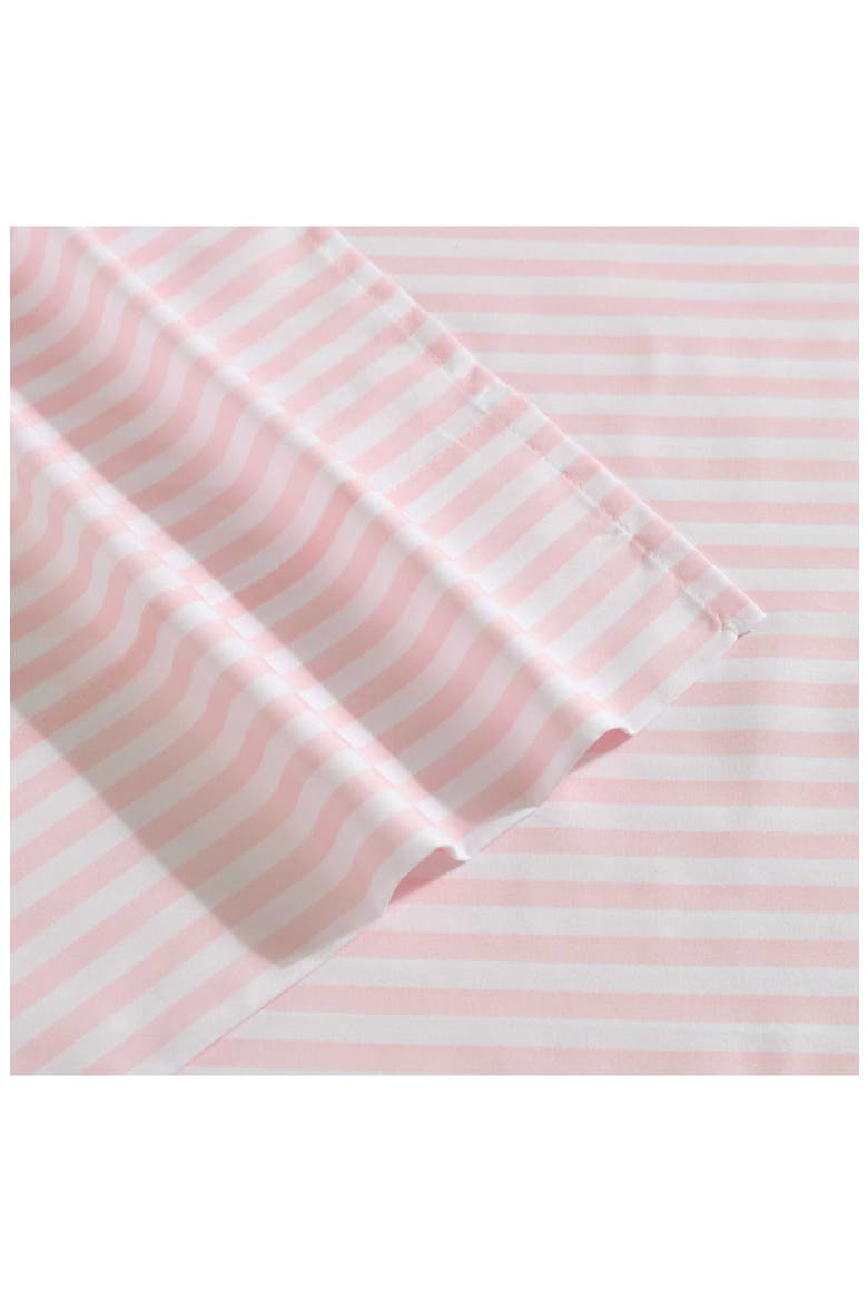 Little Stripe Microfiber Sheet Set, Alternate, color, LIGHT PINK/ WHITE